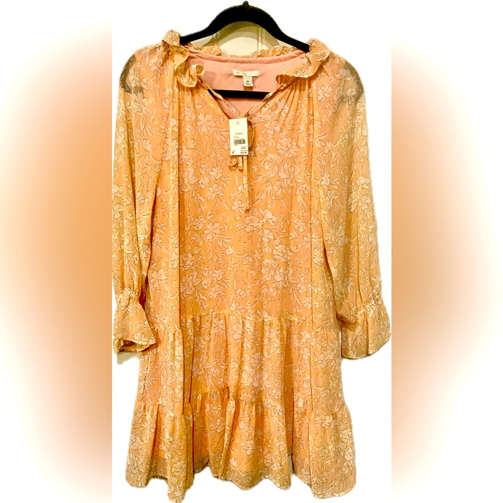 C est. 1946 Peach Floral Dress. Womens Size M